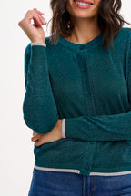 Ophilia Cardigan, Teal Sparkle image 1