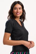 Blossom Knit Top, Black, Rainbow Sparkle image 0
