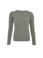 Faye Lurex Long-Sleeved Top, Olive colour image 1