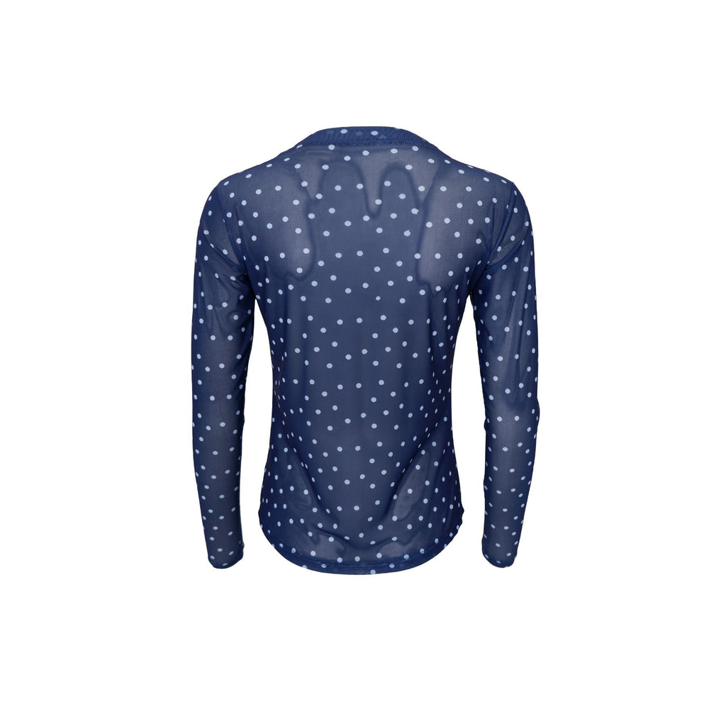 Annie Mesh Blouse, Navy Dot