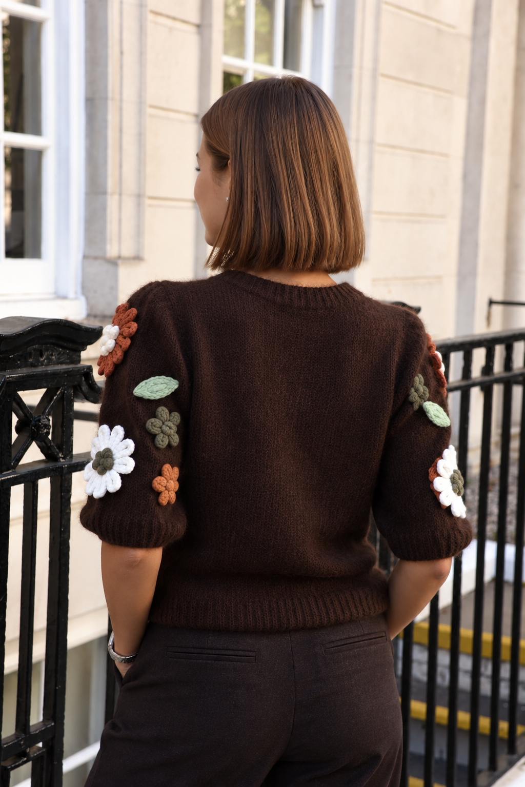Applique Luxury Knit, Brown