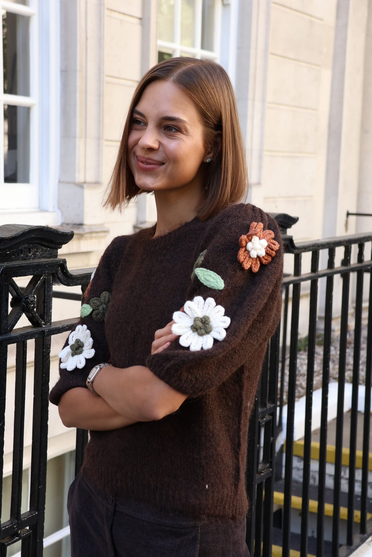 Applique Luxury Knit, Brown
