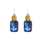 Twin Gem Earring, Azure & Yellow