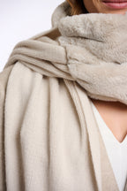 Vlien Knitted Scarf with Faux Fur, Birch image 3