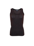 Faye Lurex Vest Top, Black Coffee colour image 1