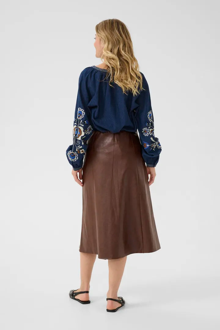 Paloma Skirt, Brown Washed image 3