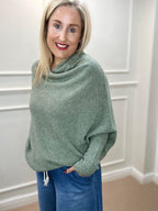 Asymmetric Knit, Moss Green image 0