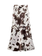 Satin Slip Skirt, Cowhide print image 3