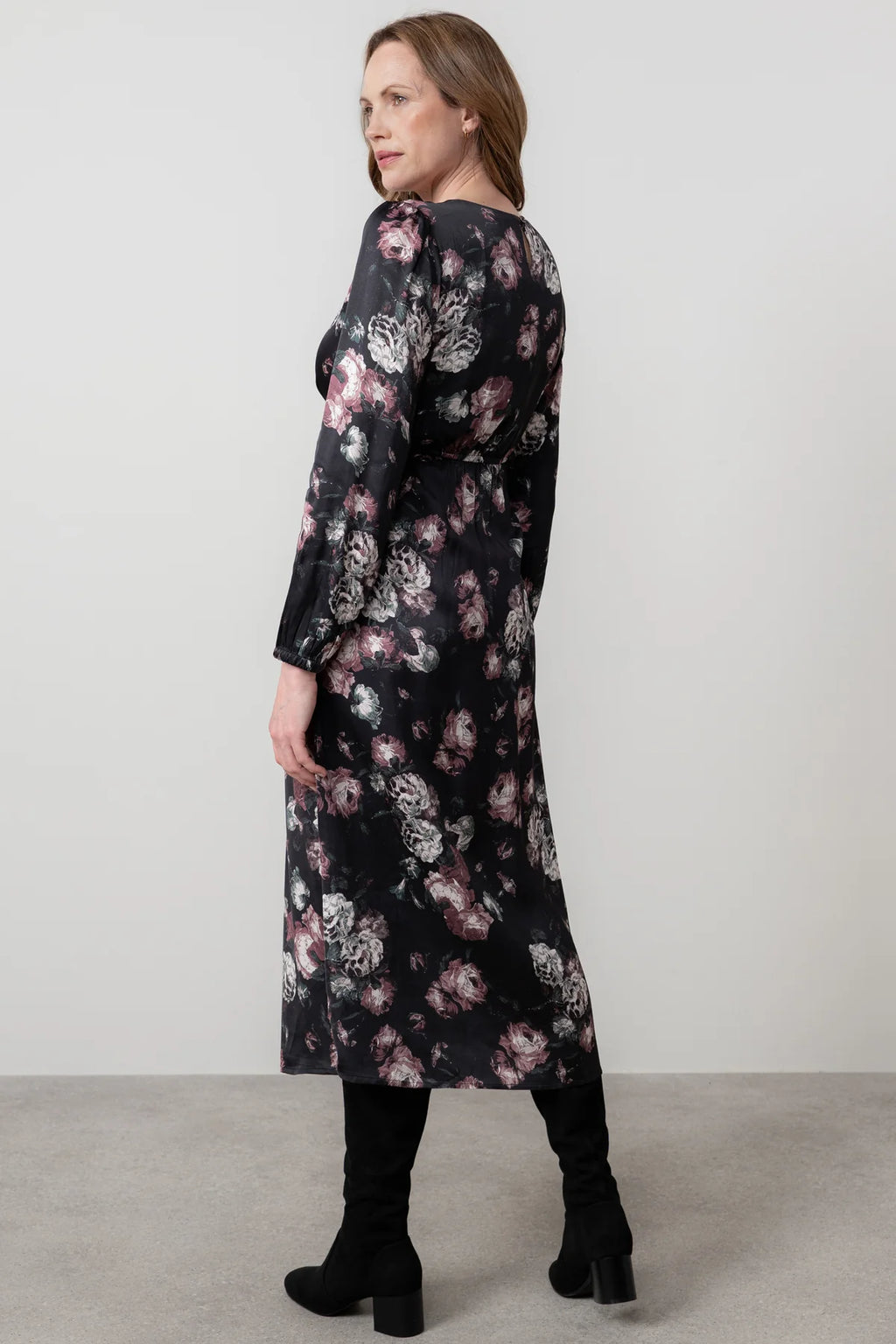 Celia Dress, Imogen Print, Black image 2