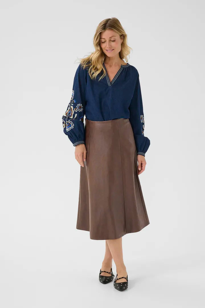 Paloma Skirt, Brown Washed image 2