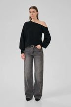 Siva Off-Shoulder Knit, Black image 2