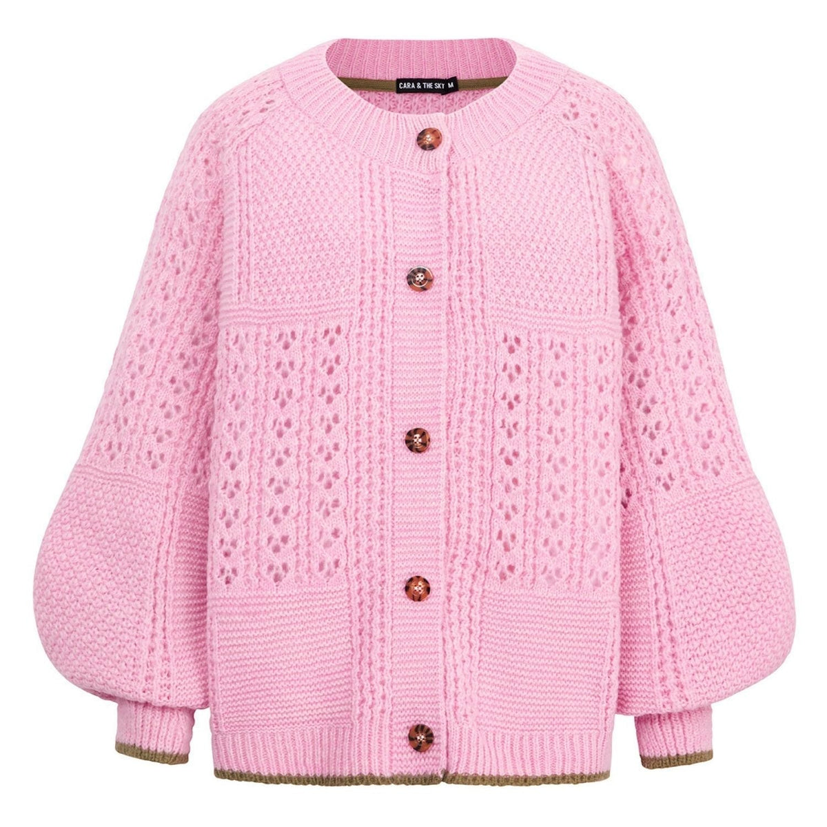 Brigit Chunky Knit Cardigan, Blush