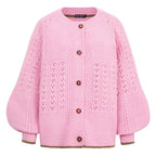 Brigit Chunky Knit Cardigan, Blush