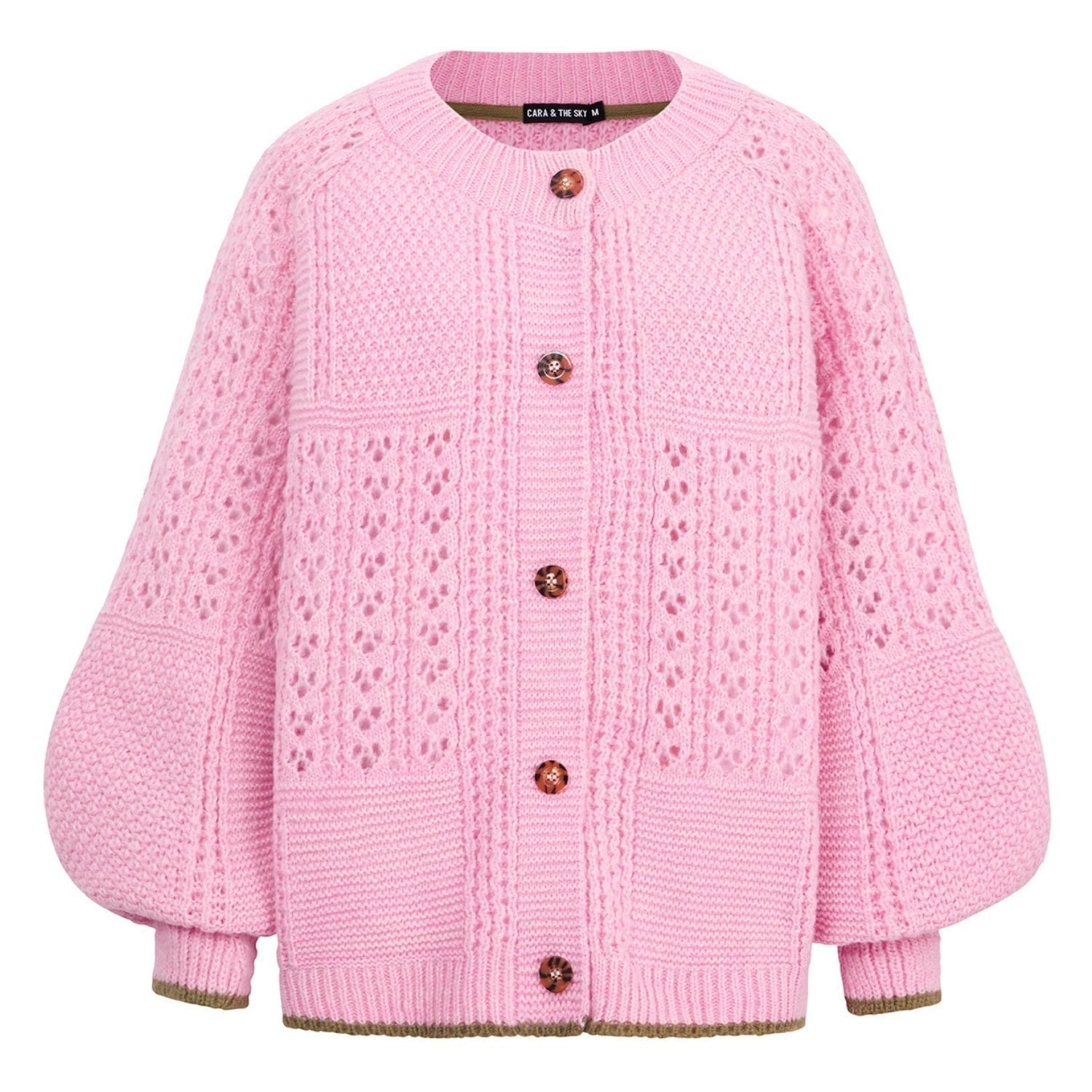 Brigit Chunky Knit Cardigan, Blush