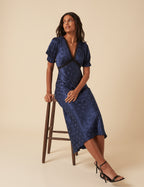 Angela Midi Dress, Midnight Blue image 5