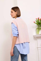 Lora Knitted Vest, Pale Pink image 1