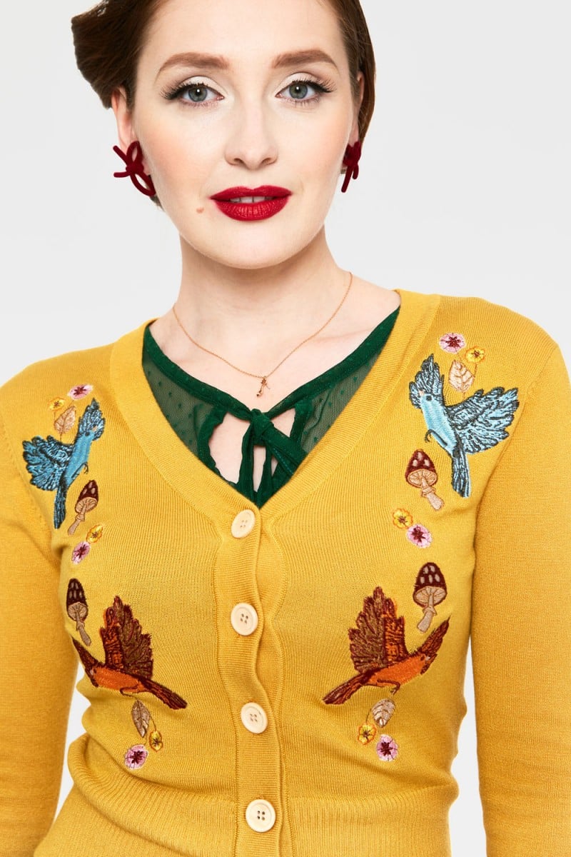 Ginny Woodland Cardigan, Mustard image 1