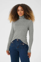 Amma Long Sleeve Rollneck Tee Shirt, Black and White Stripe image 0
