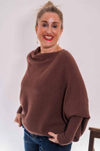 Asymmetric Knit, Chocolate image 0