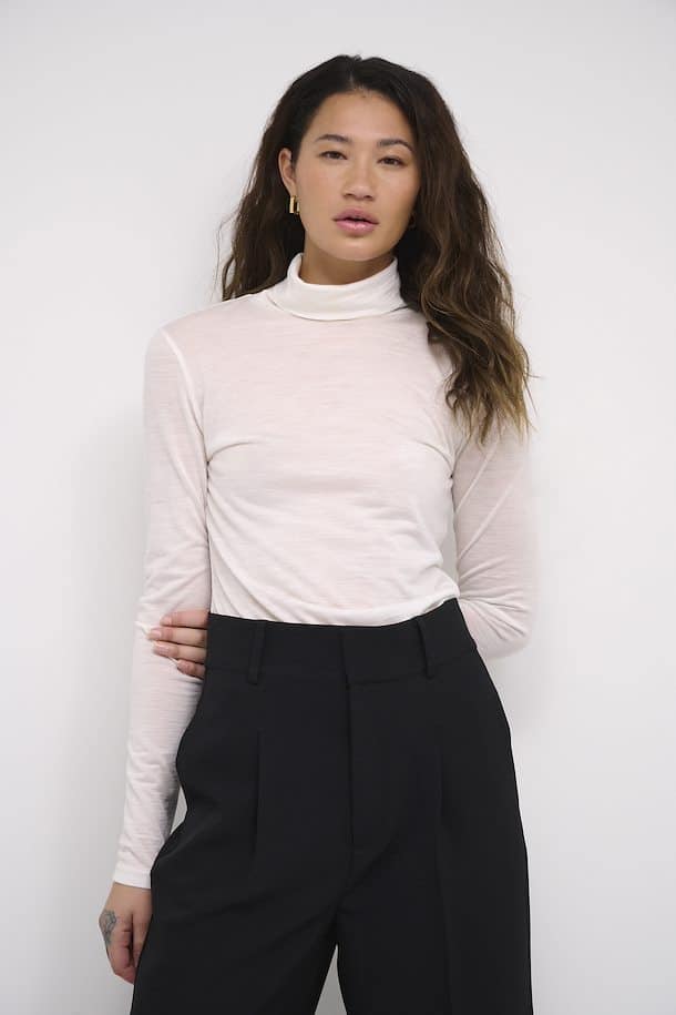 Rollneck Top, Off-White image 5