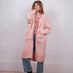 Alex Balloon Sleeve Cable Maxi Cardigan, Pink image 3