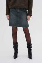 Dango Skirt, Dark Blue - dirty wash image 0