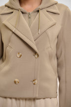 Jennifer Jacket with Detachable Hood Collar, Dusty Khaki image 3