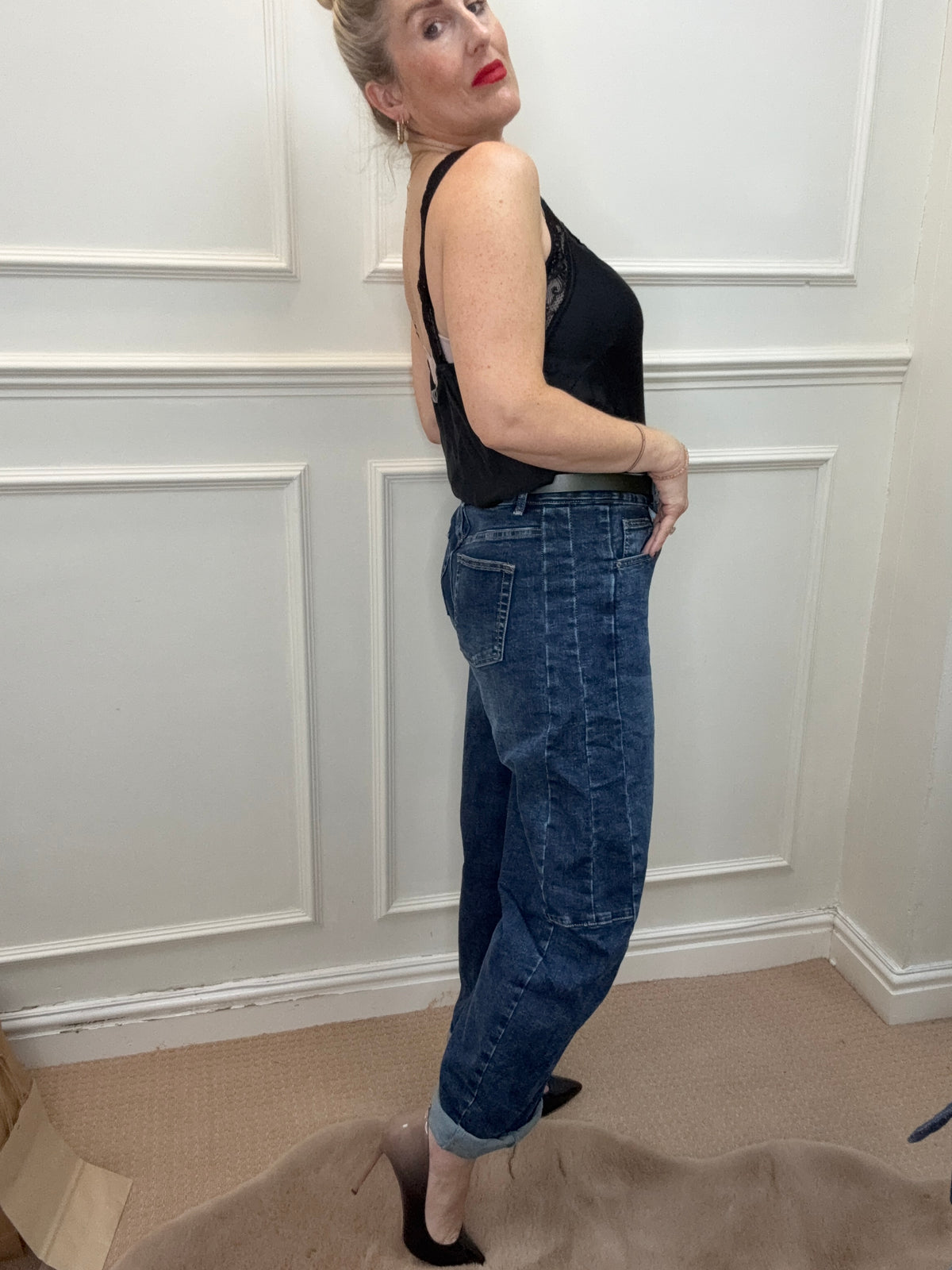 Dana Barrel Jeans, Indigo