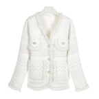 V Neck Cardigan, Cream image 4