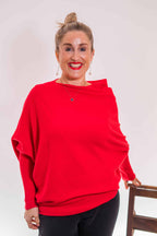 Asymmetric Knit, Red image 0