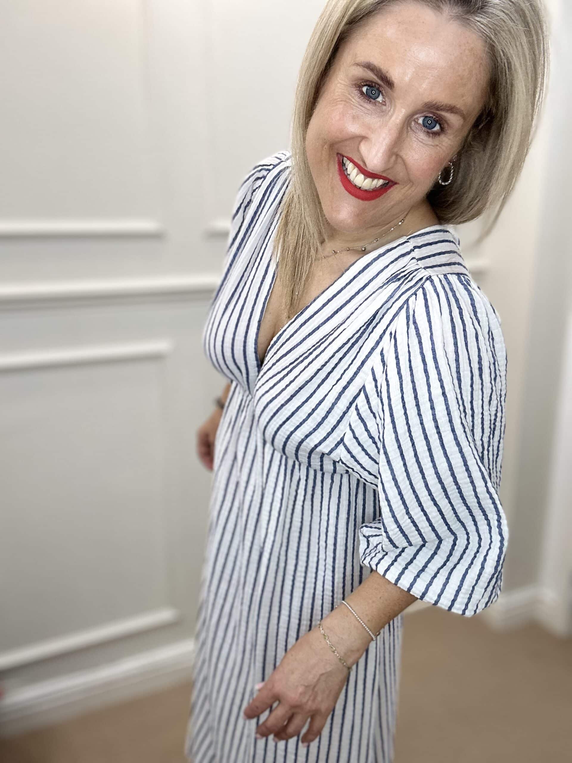 Kitty Dress, Navy Stripe image 1