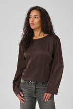 Estelle Wrap Blouse, Espresso image 2