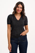 Blossom Knit Top, Black, Rainbow Sparkle image 1