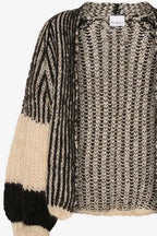 Liana Knit Cardigan, Cream & Black image 6