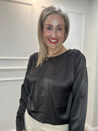 Estelle Wrap Blouse, Espresso image 0