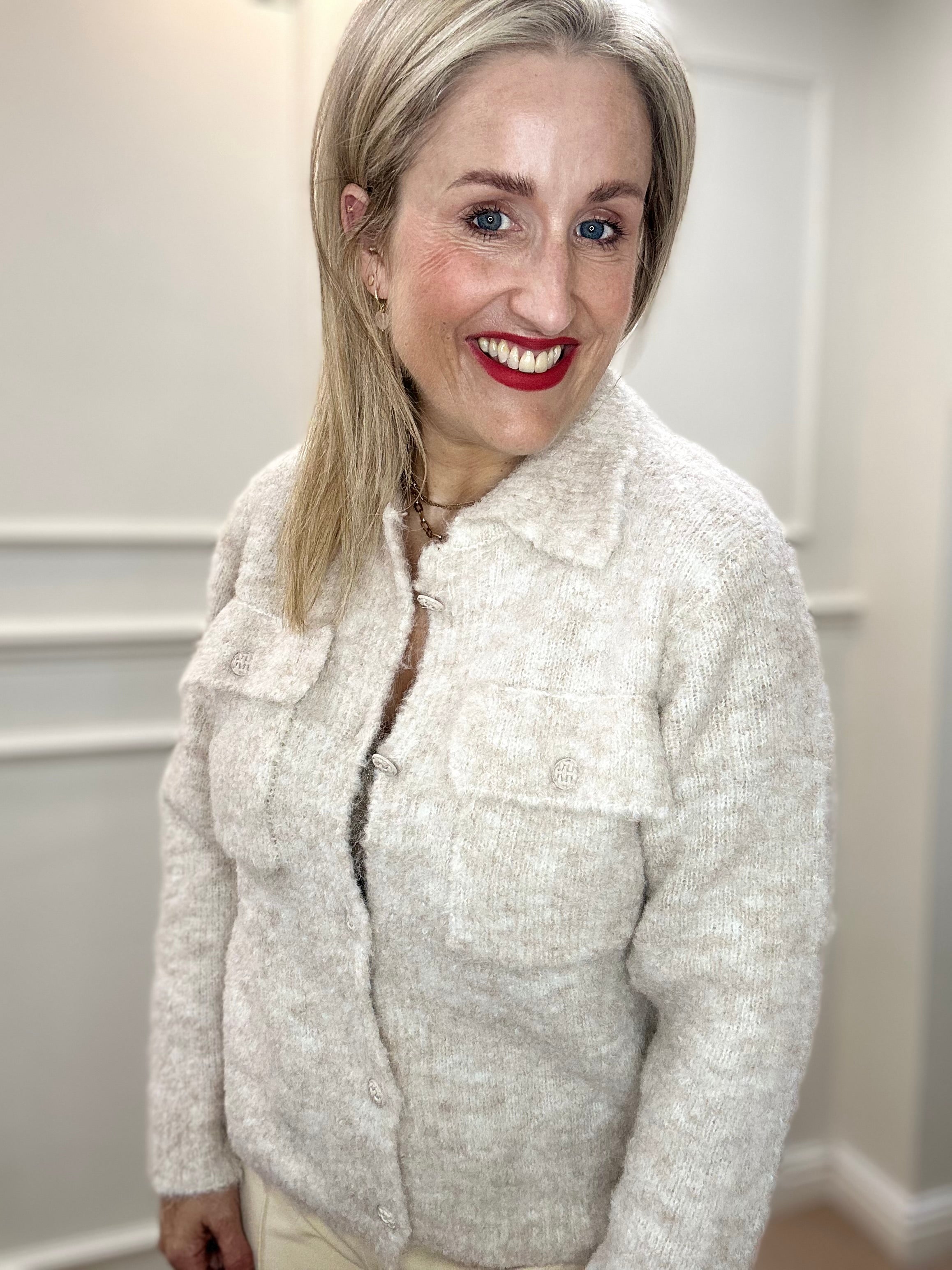 Jenna Cardigan, Oatmeal image 0