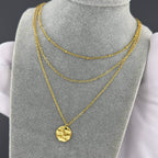Gold-Plated Greek Disc Necklace image 1
