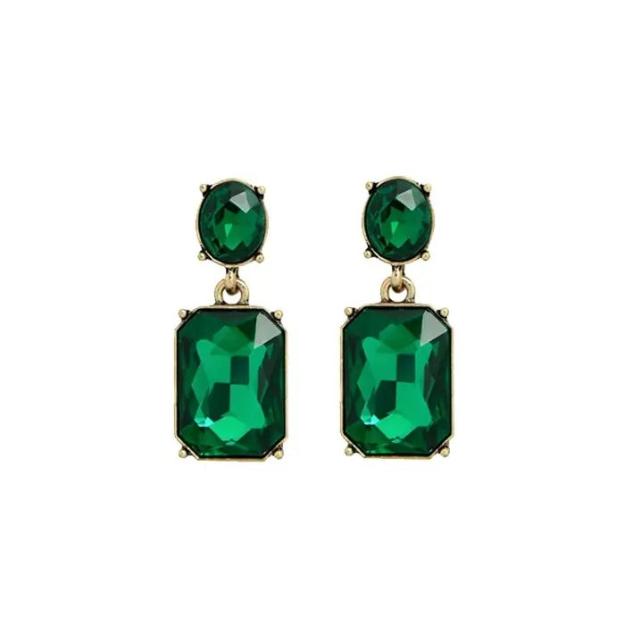 Twin Gem Earring, Emerald