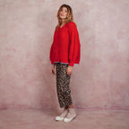 Brigit Pointelle Stitch Balloon Sleeve Cardigan, Orange image 3