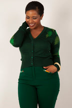 Marian Cardigan, Green Leaf print image 2