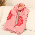 Rose Design Scarf, Pink image 2