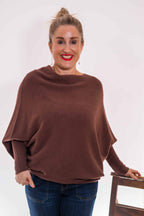 Asymmetric Knit, Chocolate image 2