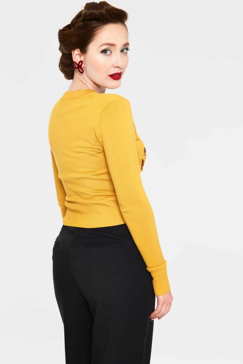 Ginny Woodland Cardigan, Mustard image 4