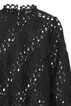 Lacy Greek Blouse, Black image 5