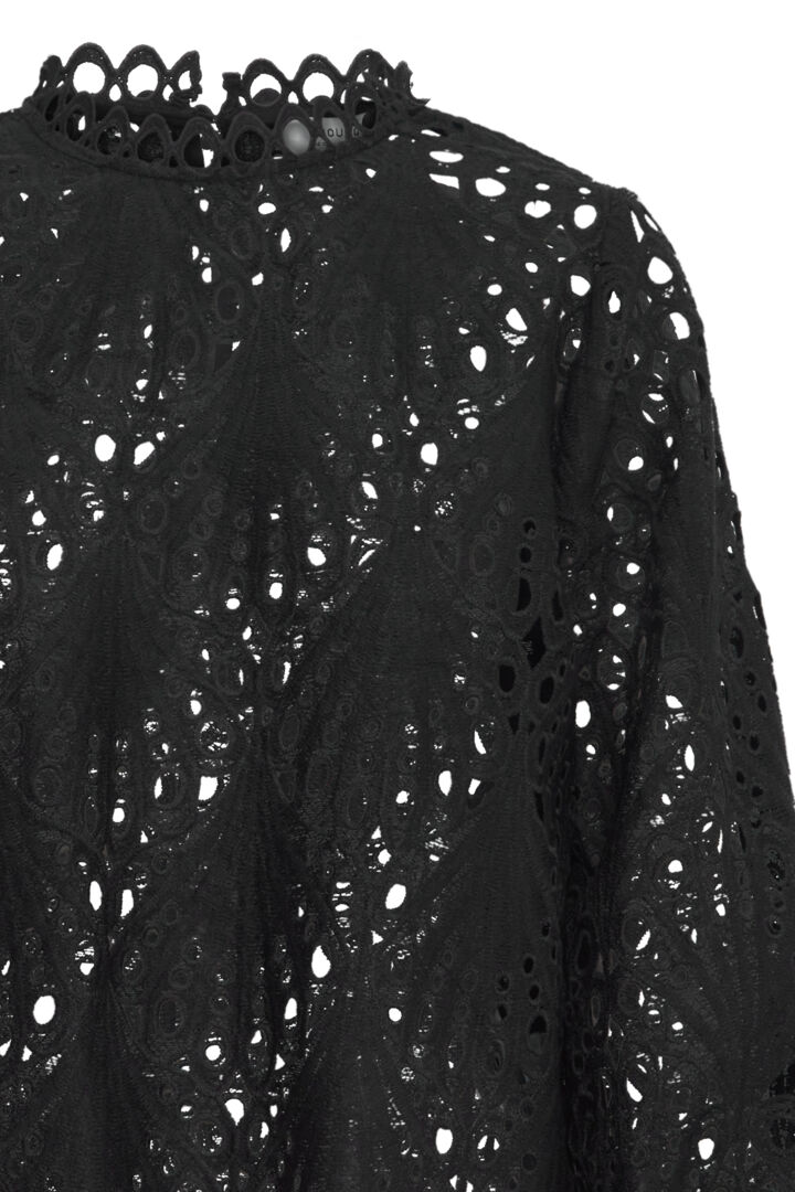 Lacy Greek Blouse, Black image 5