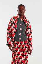Maura Floral Detail Fine Knit Cardigan, Soft Grey image 2