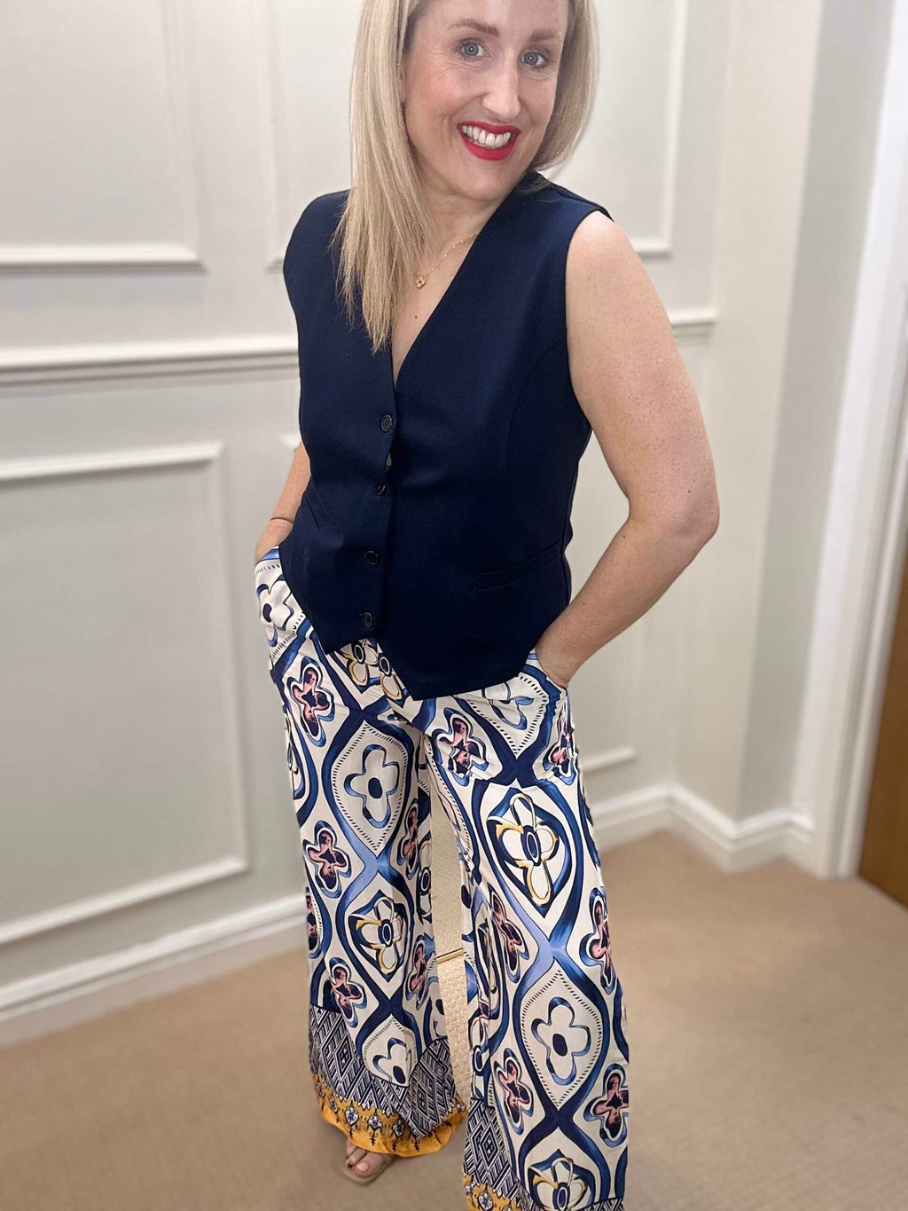 Dainsy Trouser, Floral Blue print image 0