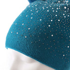 Sequin Double Pompom Hat, Peacock Blue image 2