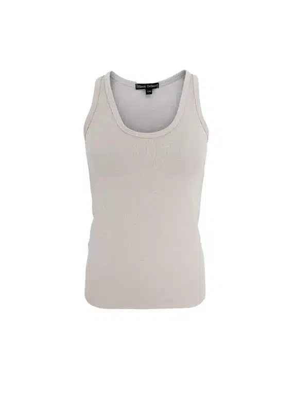 Faye Lurex Vest Top, Pearl Silver colour image 0