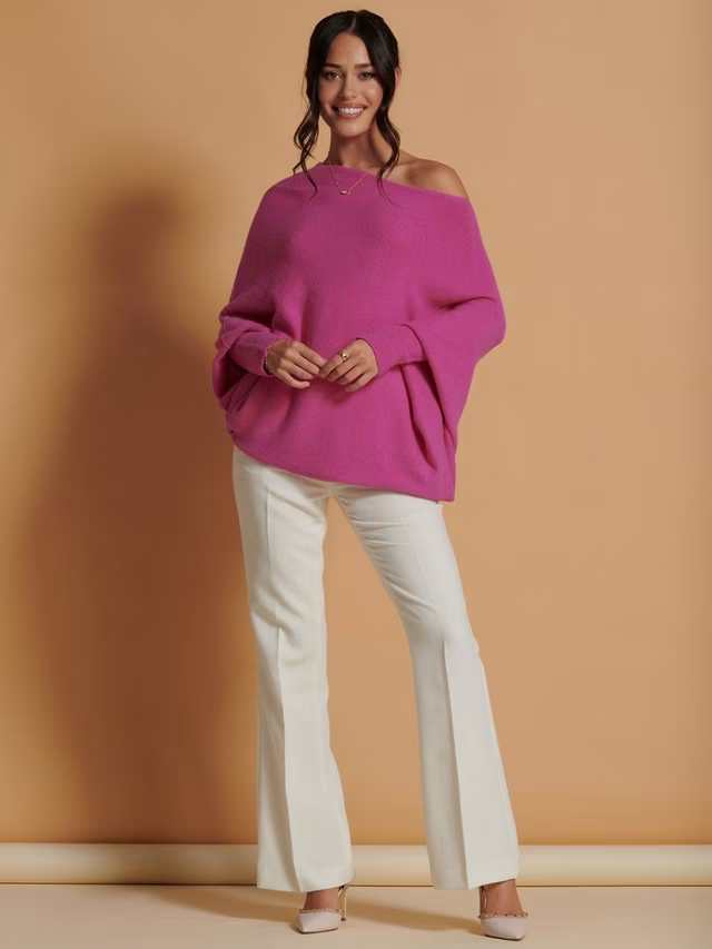 Asymmetric Knit, Cerise image 5